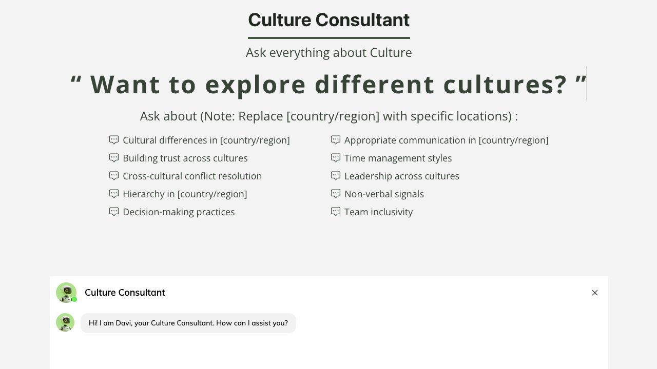 Culture Consultant